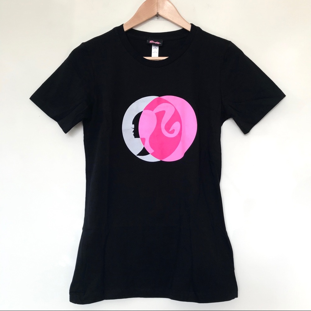 Barbie Black & Pink Graphic Logo T-shirt